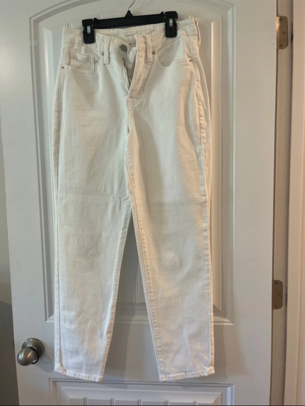 Old Navy Women's White High-Rise Straight Jeans